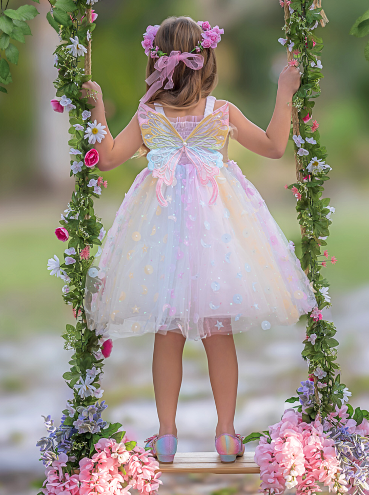 Girls Summer Dresses | Butterfly Wing Smocked Dress | Mia Belle Girls