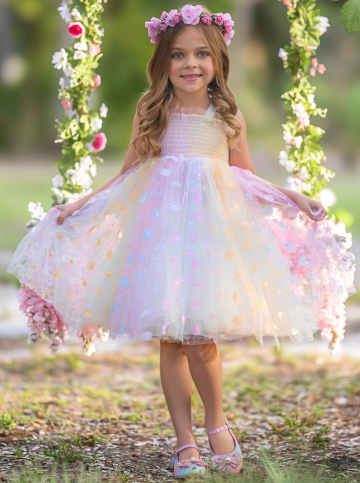 Girls Summer Dresses | Butterfly Wing Smocked Dress | Mia Belle Girls