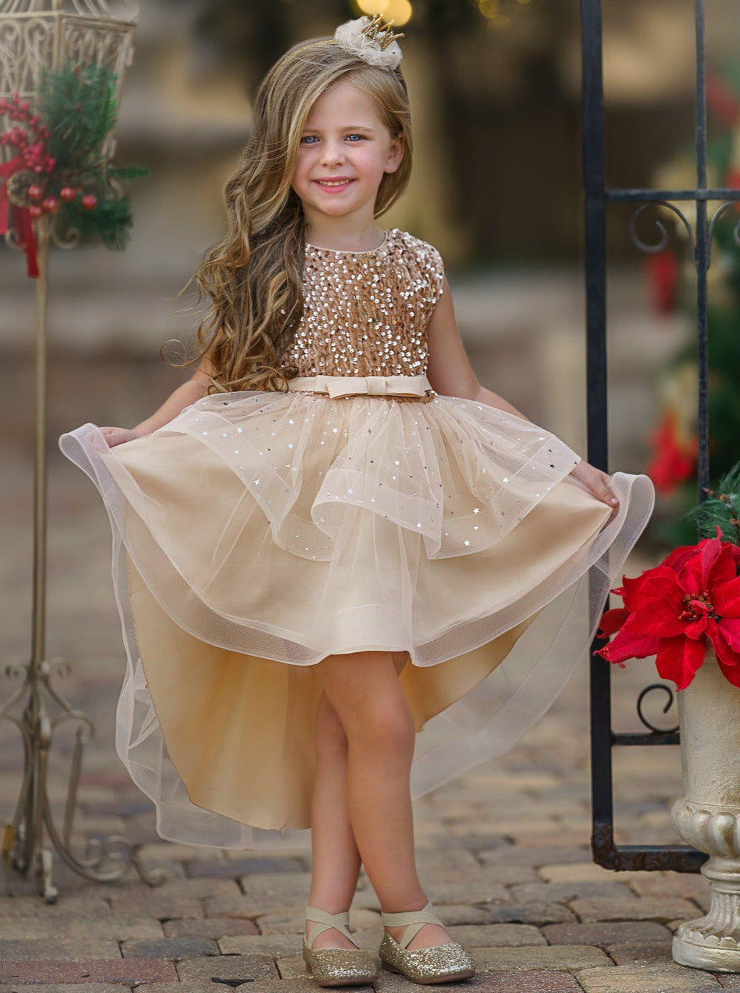 Glitter & Glam Sequined Hi-Lo Tutu Dress