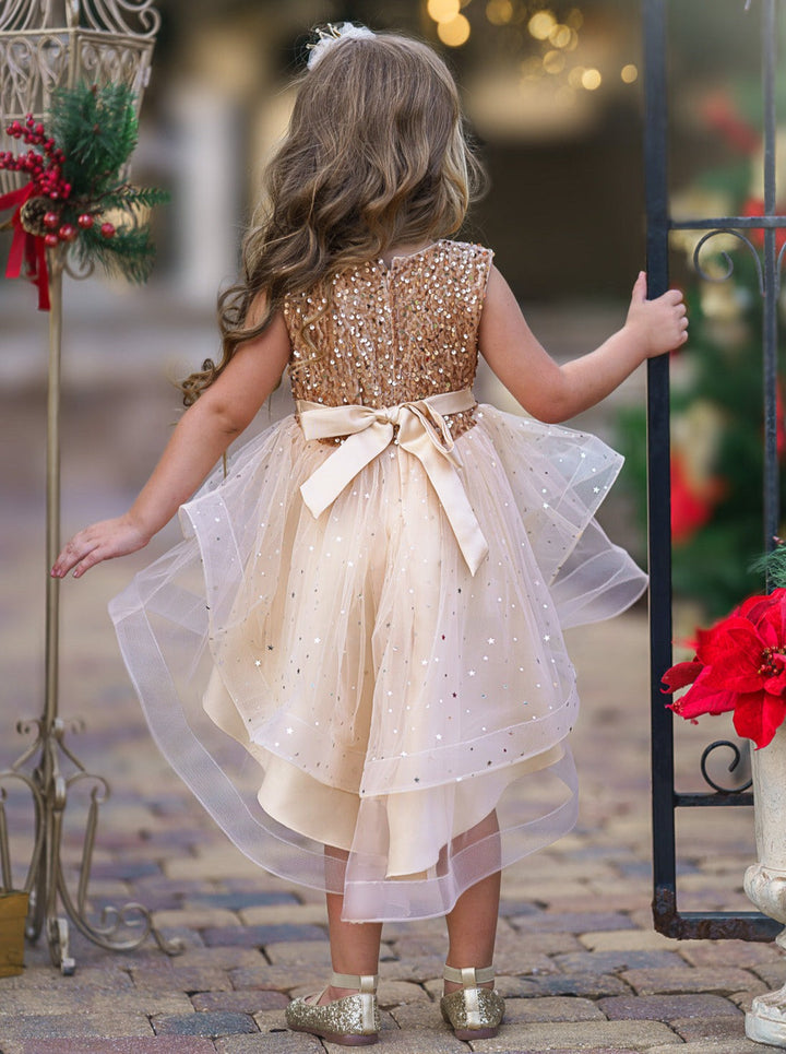 Glitter & Glam Sequined Hi-Lo Tutu Dress