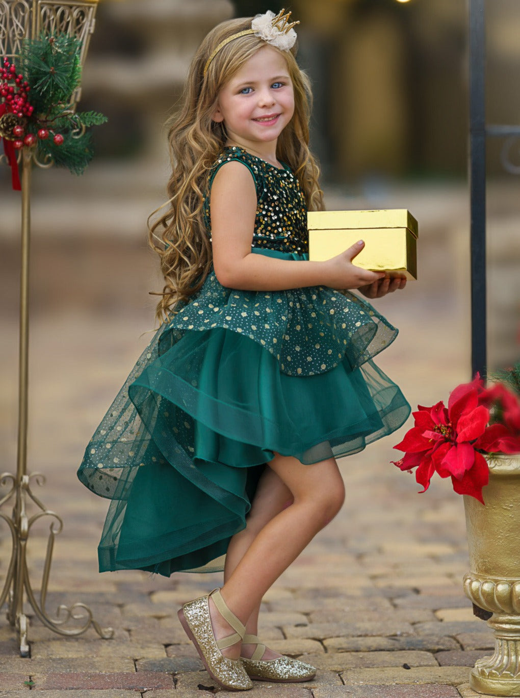 Mia Belle Girls Sequin Belted Dress | Girls Fall Formal Dress