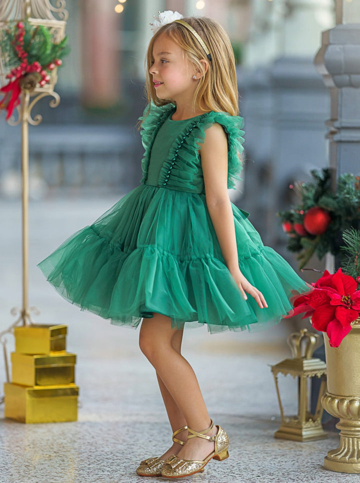 Mia Belle Girls Tulle Dress | Girls Winter Formal Dress