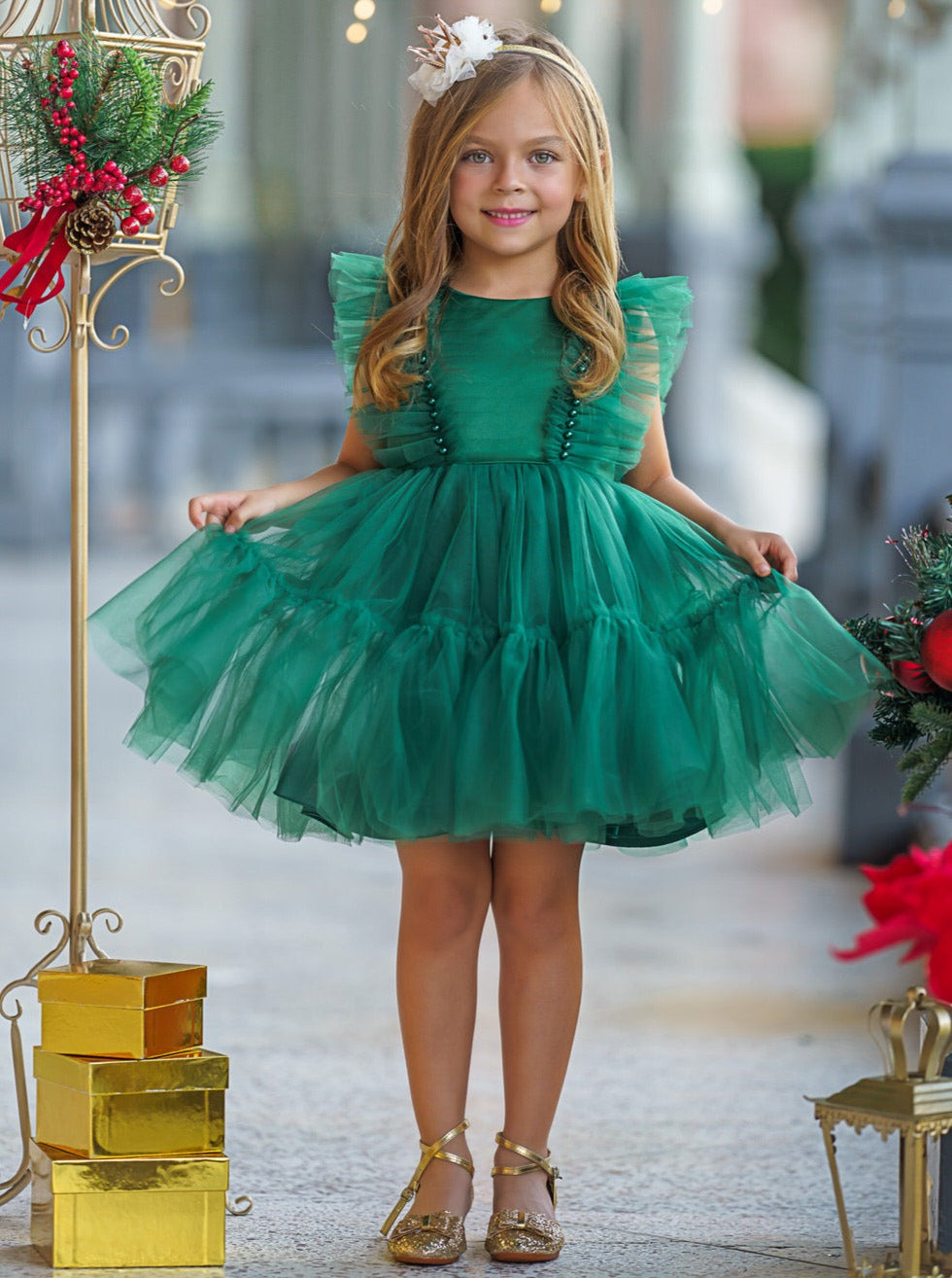 Mia Belle Girls Tulle Dress | Girls Winter Formal Dress