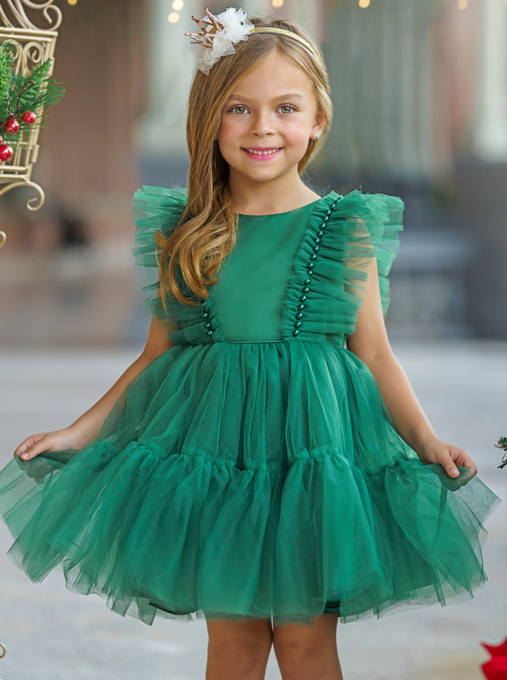 Mia Belle Girls Tulle Dress | Girls Winter Formal Dress