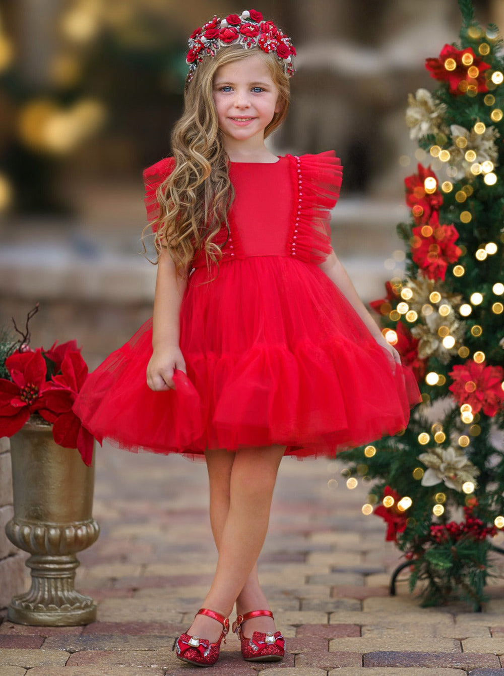 Mia Belle Girls Tulle Dress | Girls Winter Formal Dress