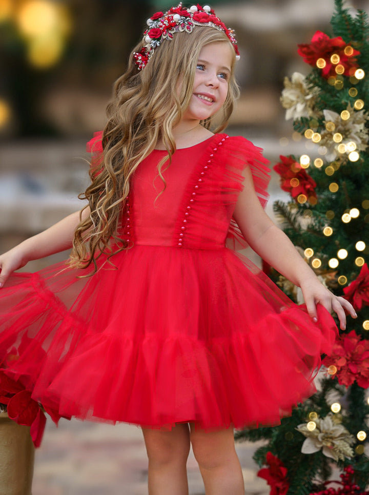 Mia Belle Girls Tulle Dress | Girls Winter Formal Dress