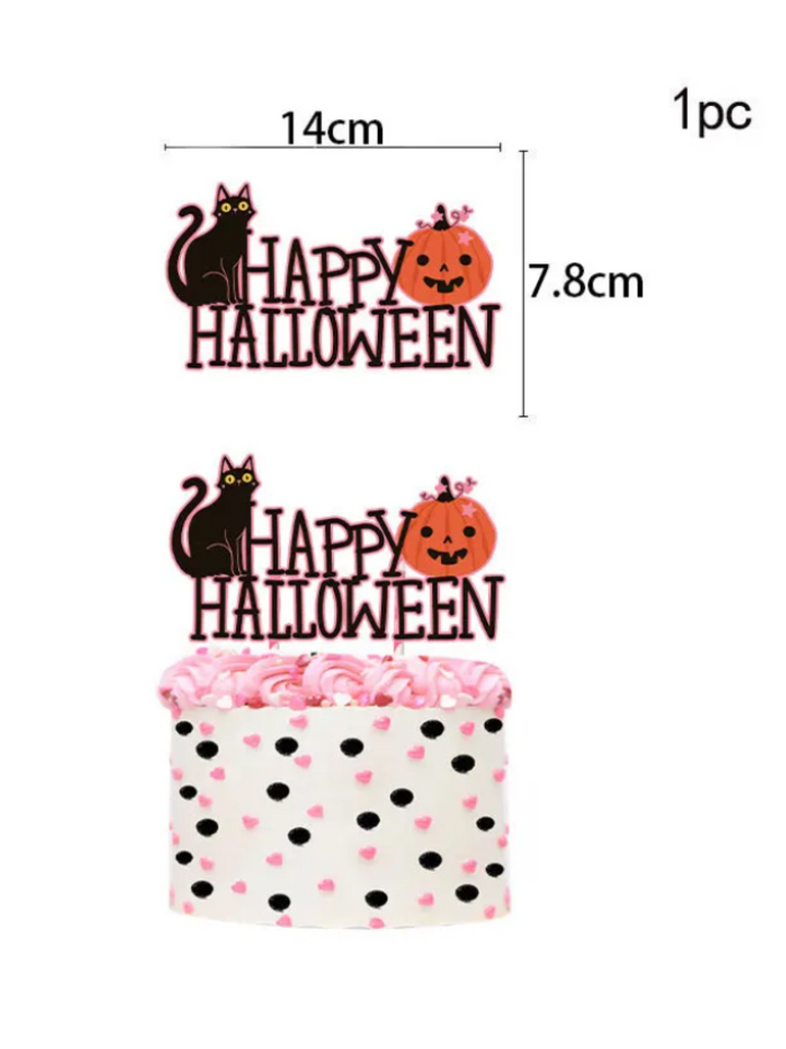 Pink Halloween Skeleton & Pumpkin Party Decoration Set