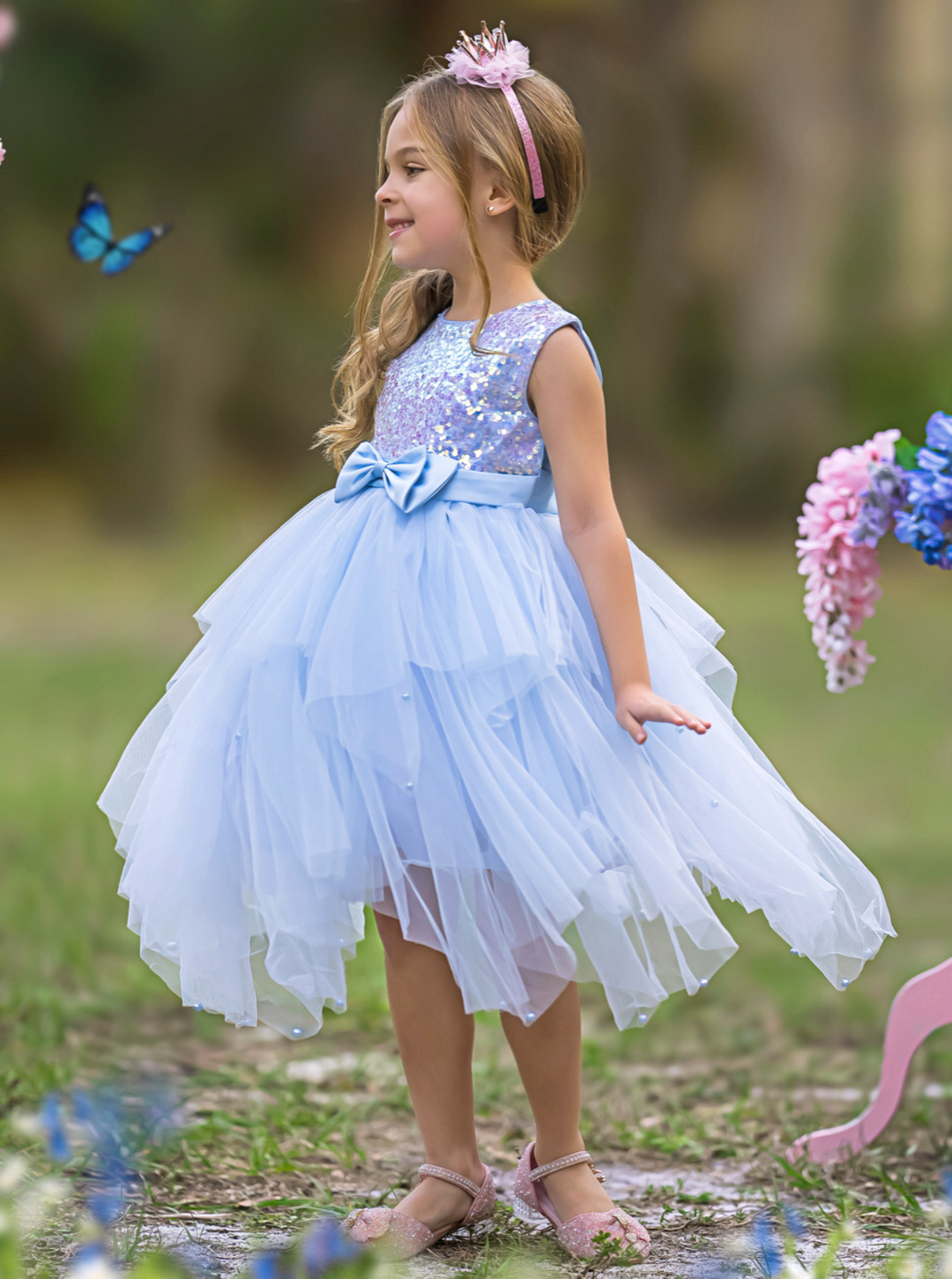 Mia Belle Girls Pastel Purple Tutu Gown | Girls Spring Formal Dresses