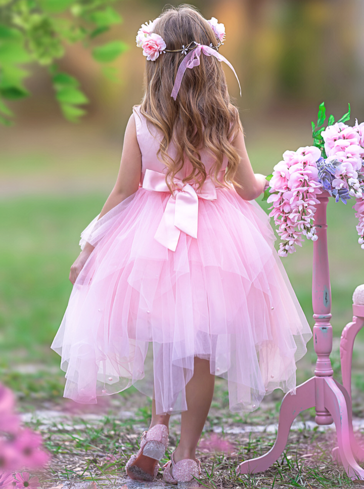 Mia Belle Girls Pastel Pink Tutu Gown | Girls Spring Formal Dresses