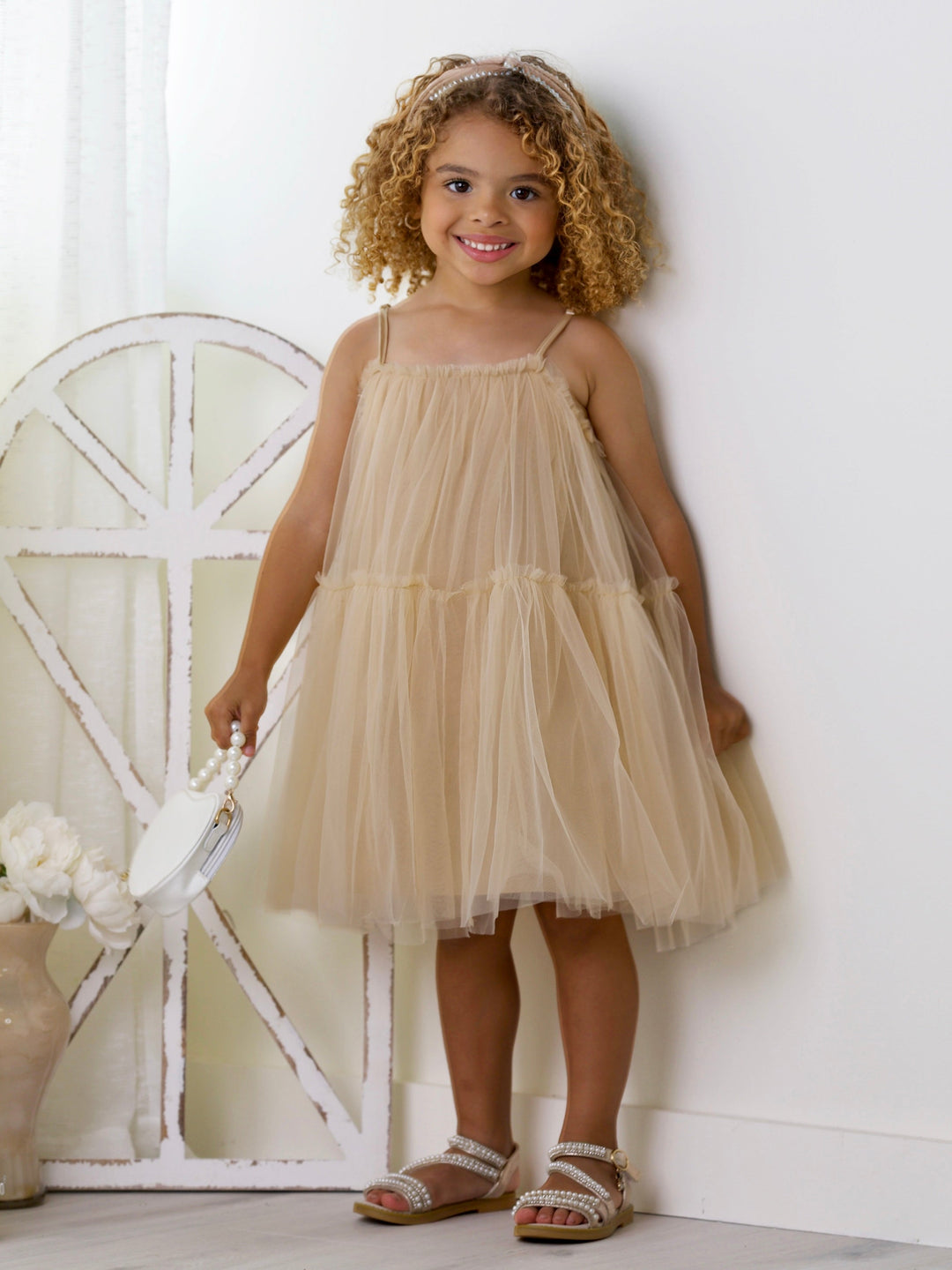 Mia Belle Girls Layered Tulle Dress | Girls Spring Outfits