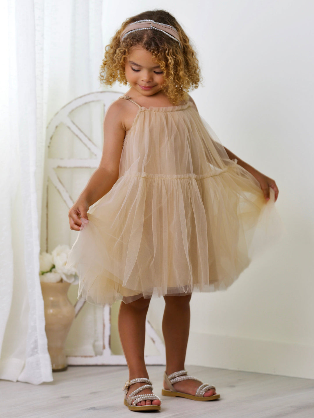 Mia Belle Girls Layered Tulle Dress | Girls Spring Outfits