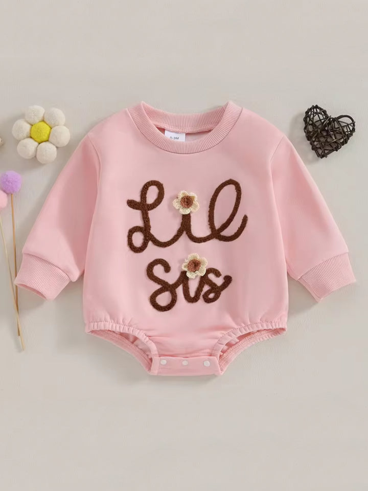 Girls Matching Long Sleeve Cotton Lil Sis Outfits