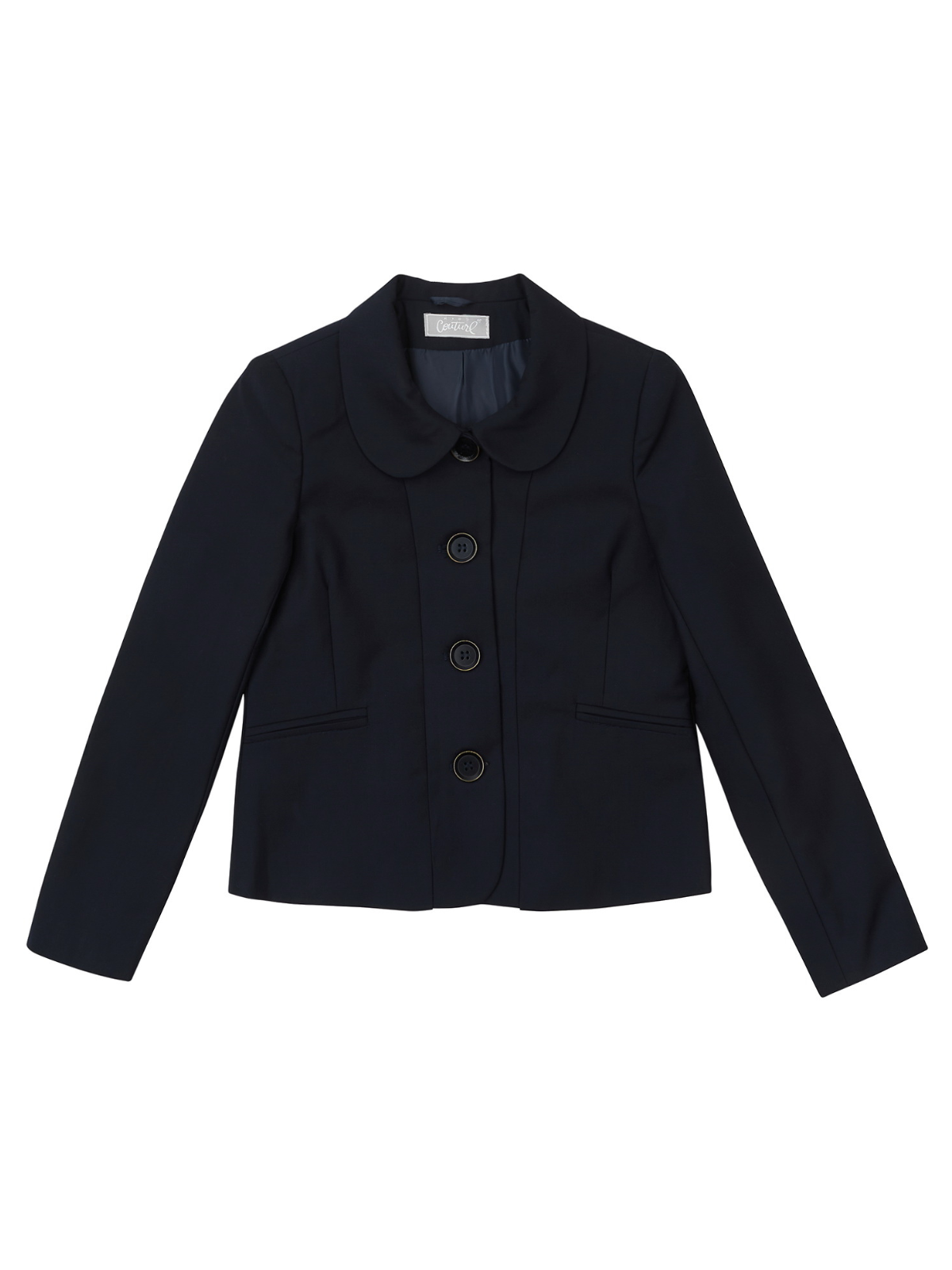 Refined Peter Pan Collar Navy Blazer by Kids Couture