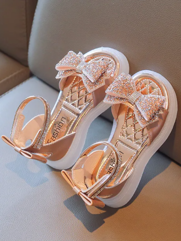 Sparkly Girls' Bow-Knot Glitter Sandals By Liv and Mia