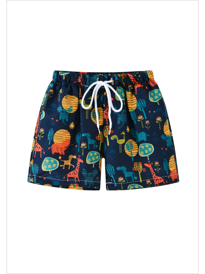 Boys Multicolor Swim Trunks | Mia Belle Girls Summer Outfits