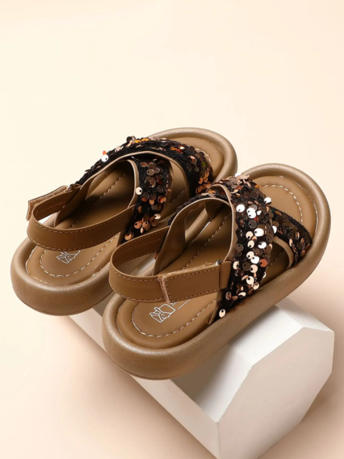 Shimmer Stride Sequin Sandals By Liv and Mia