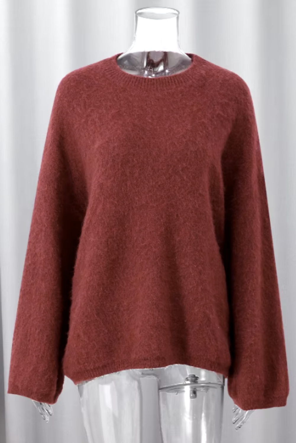 Womens Cozy Oversized Crewneck Sweater