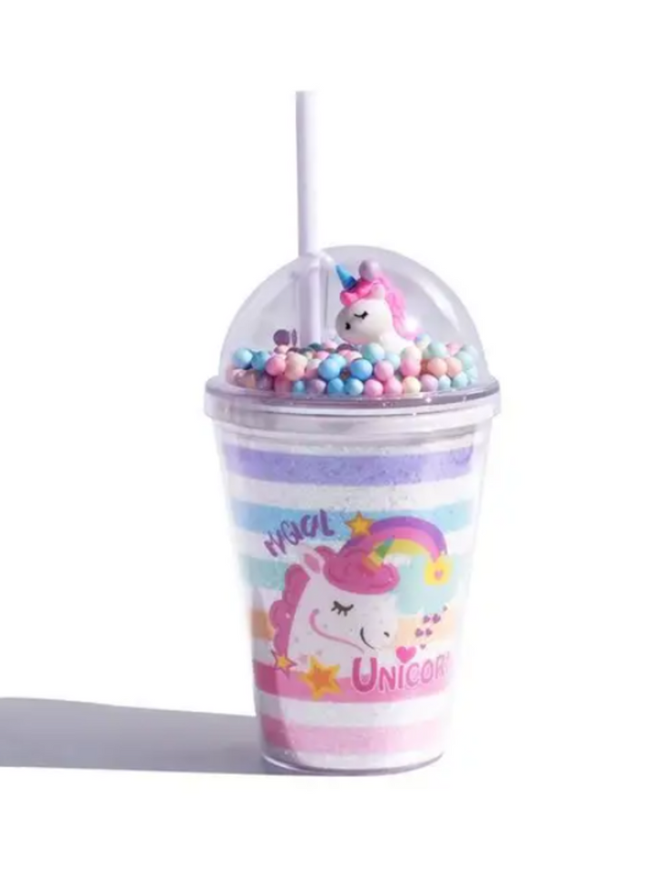 Girls Magical Unicorn Glitter Tumbler with Dome Lid