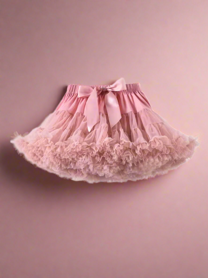 Adorable Fluffy Tulle Tutu Skirt with Satin Bow