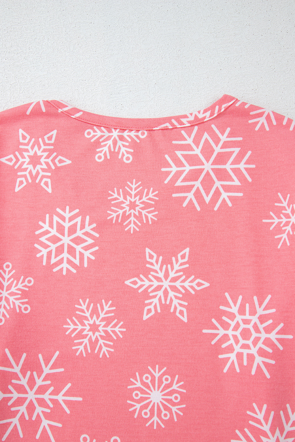 Womens Cozy Pink Snowflake Lounge Set