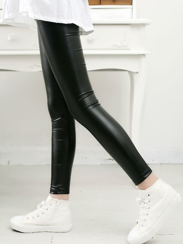 Mia Belle Girls Vegan Leather Leggings  | Girls Everyday Wear