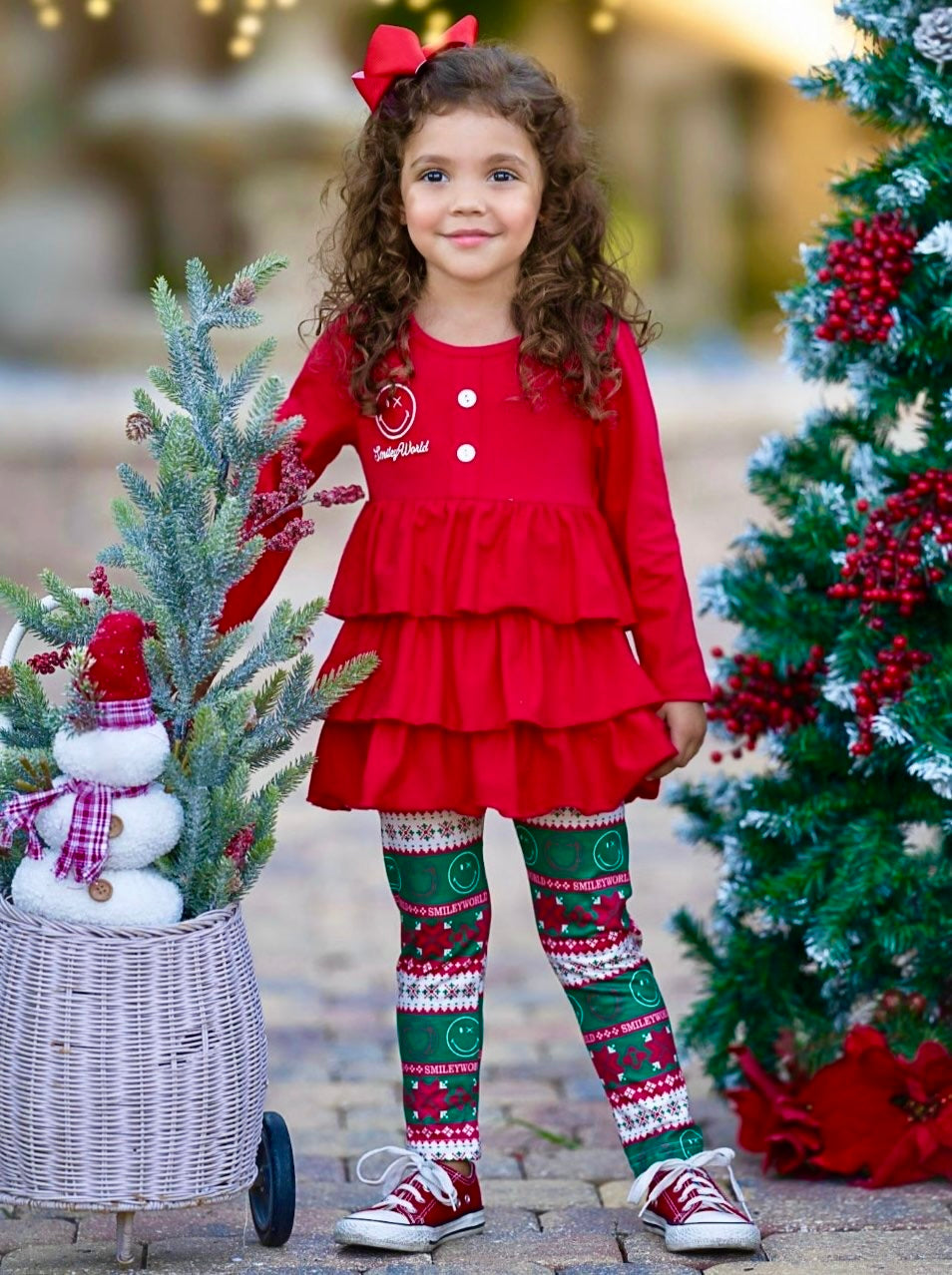 SmileyWorld Festive Ruffle Top and Legging Set