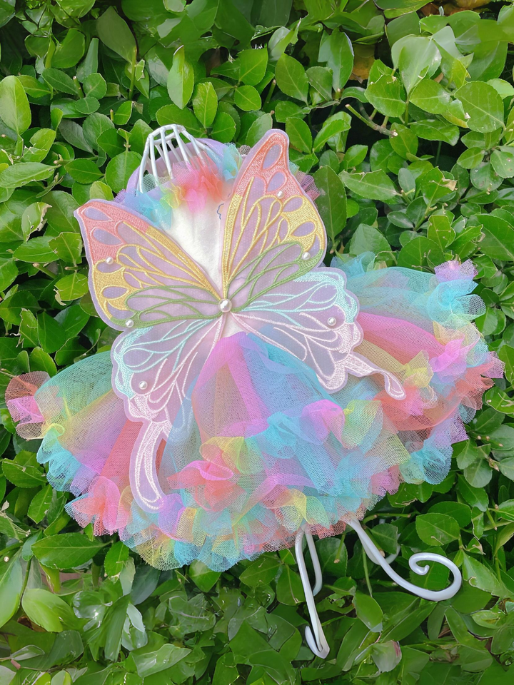 Whimsical Rainbow Fairy Wings Pet Halloween Costume