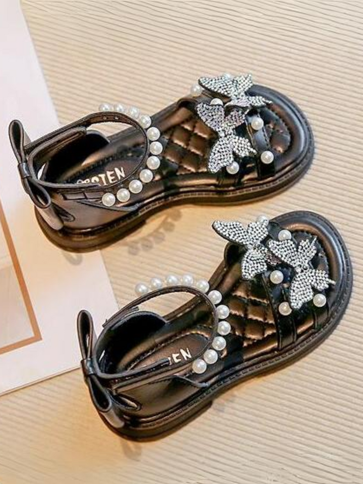 Girls Pearl Butterfly Sandals by Liv and Mia