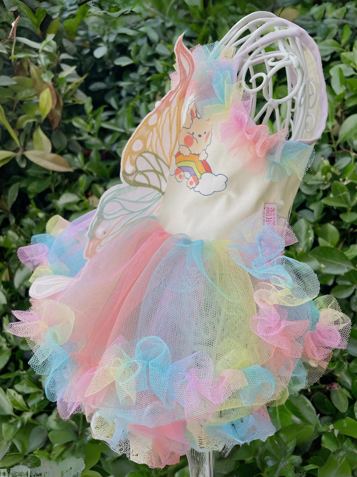 Whimsical Rainbow Fairy Wings Pet Halloween Costume