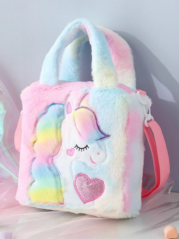 Back To School Bags | Plush Rainbow Unicorn Bag | Mia Belle Girls