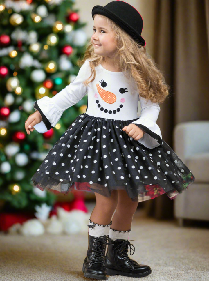 Tutu-Kleid „Frohes Schneemann-Gepunktetes“