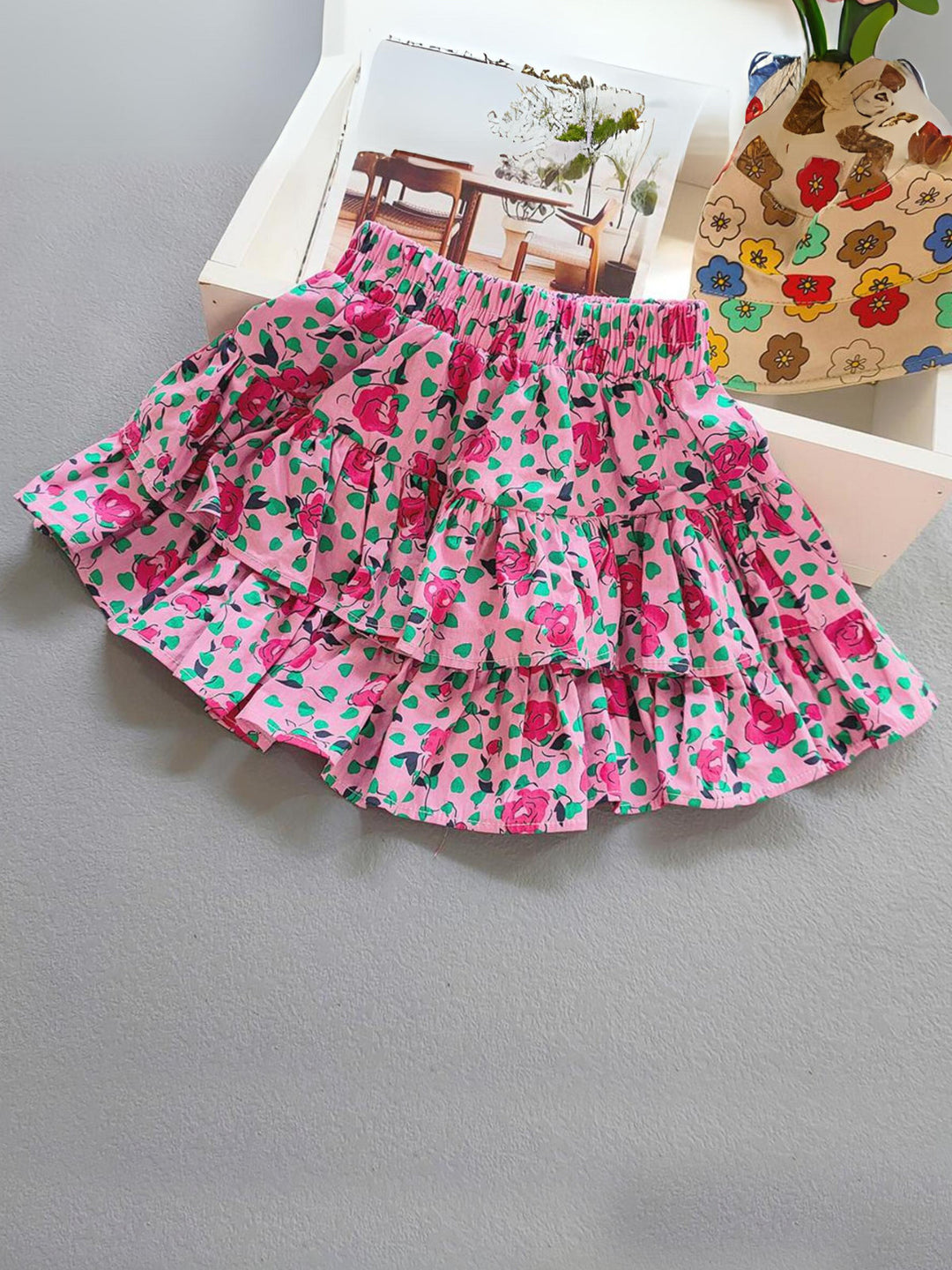 Mia Belle Girls Tiered Floral Skirt | Girls Summer Outfits