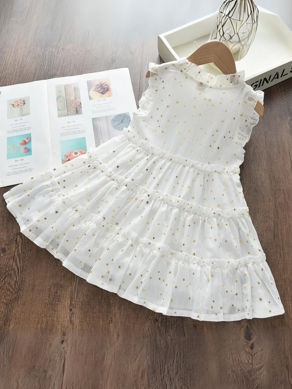 Mia Belle Girls Star Sequin Tiered Dress | Girls Summer Outfits