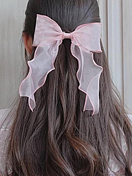 Girls Big Bow Tulle Hairband