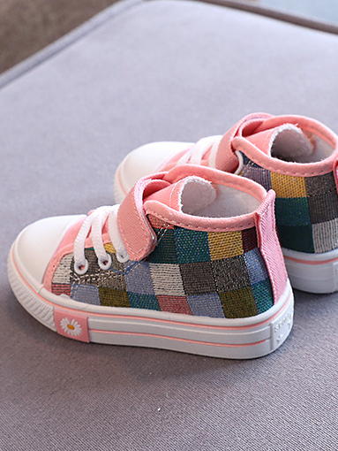 Back To School Shoes | Color Blocks Canvas Sneakers | Mia Belle Girls