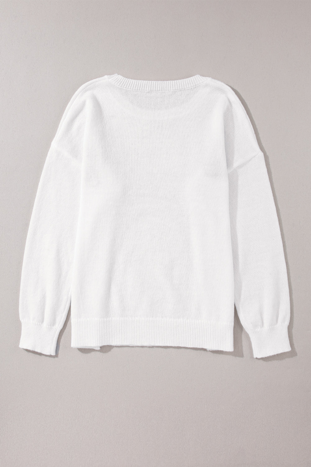 Womens White Holly Jolly Round Neck Casual Sweater