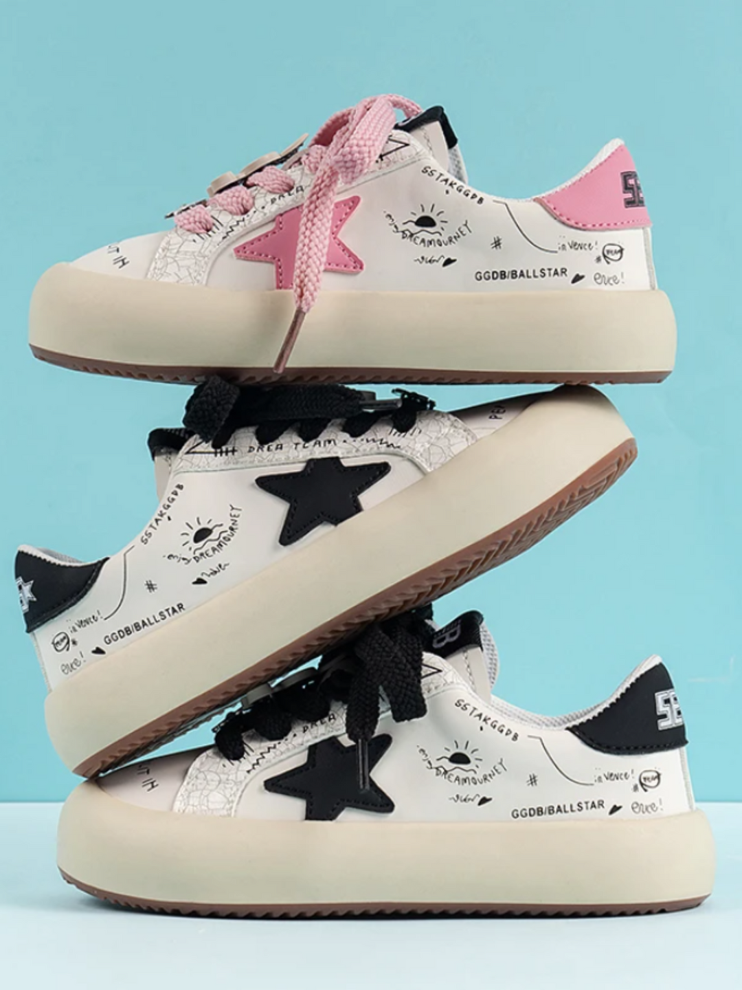 Mia Belle Girls Star Logo Print Sneakers | Shoes By Liv And Mia