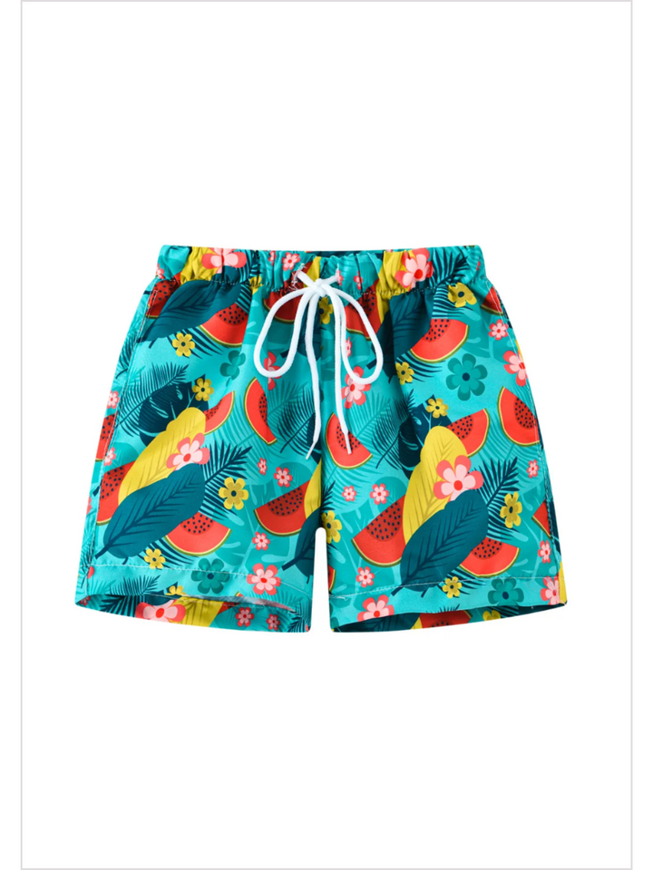 Boys Multicolor Swim Trunks | Mia Belle Girls Summer Outfits