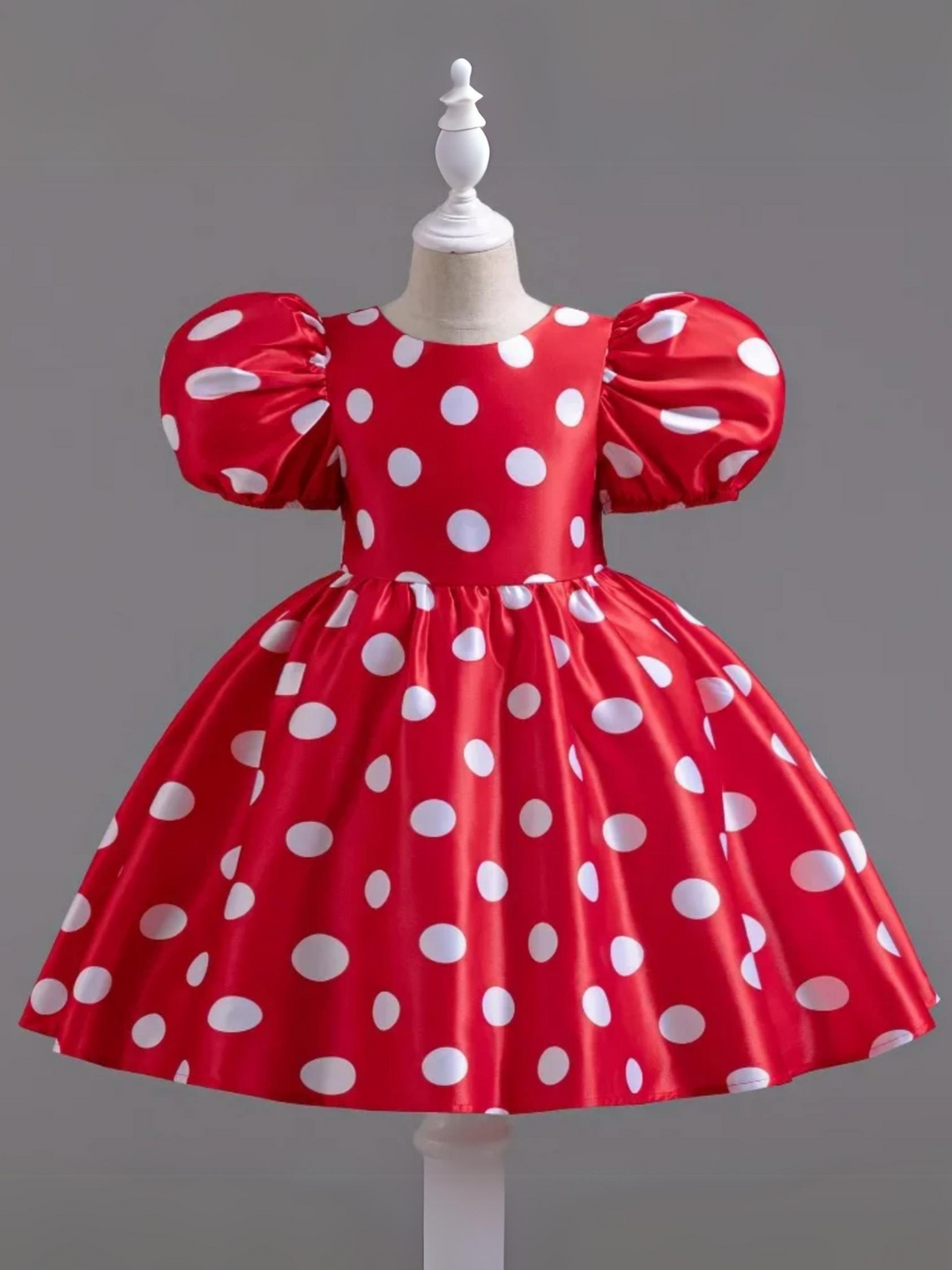 Mia Belle Girls Polka Dot Puff Sleeve Dress Set | Girls Spring Dresses