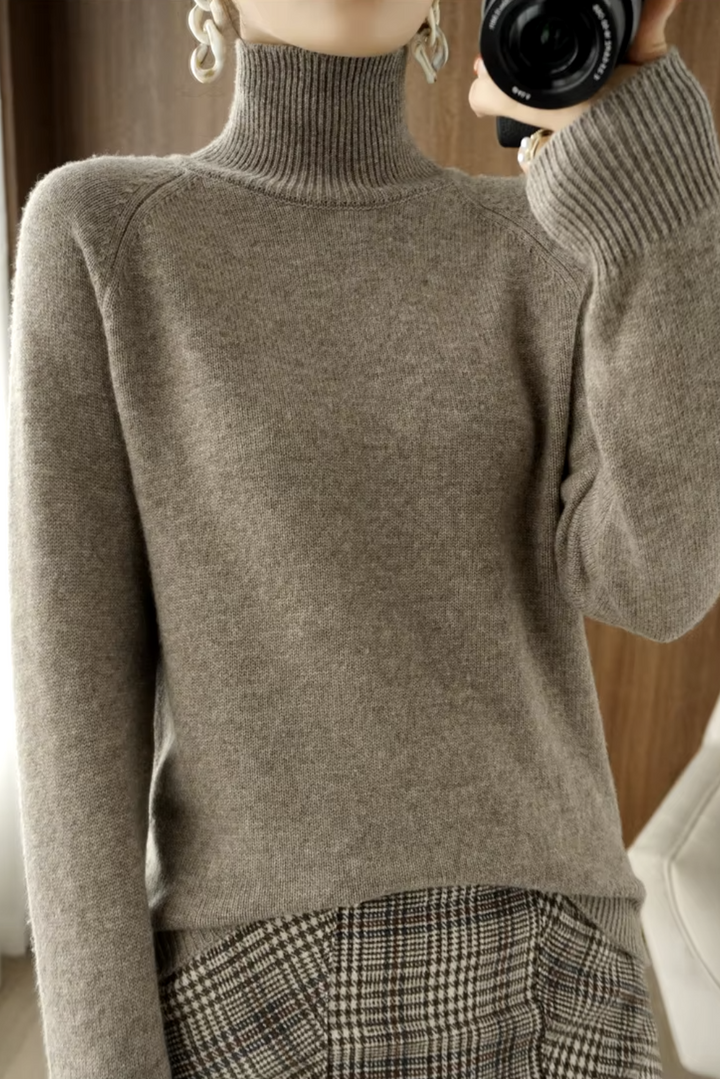 Womans Luxe Merino Wool Neck Sweater