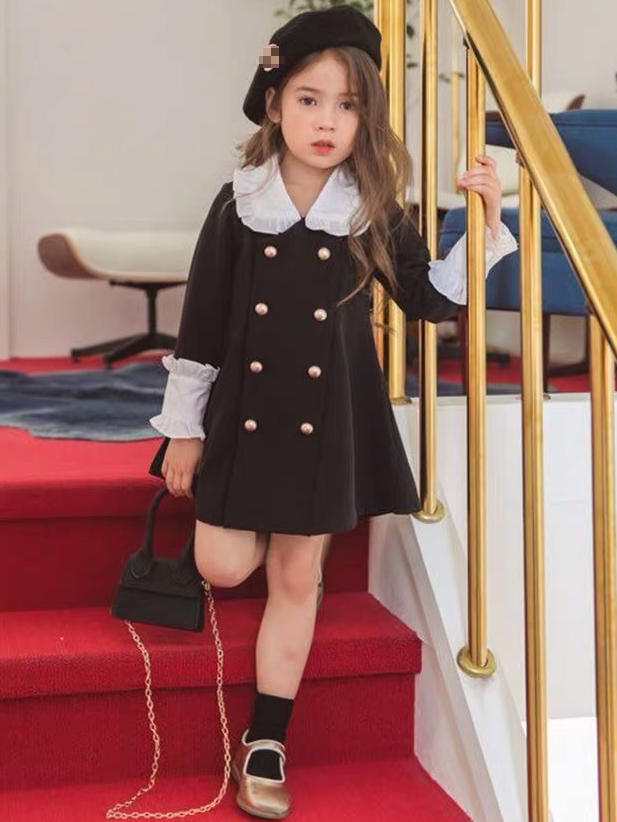 Preppy Chic Clothes | Double Button Collared Dress | Mia Belle Girls