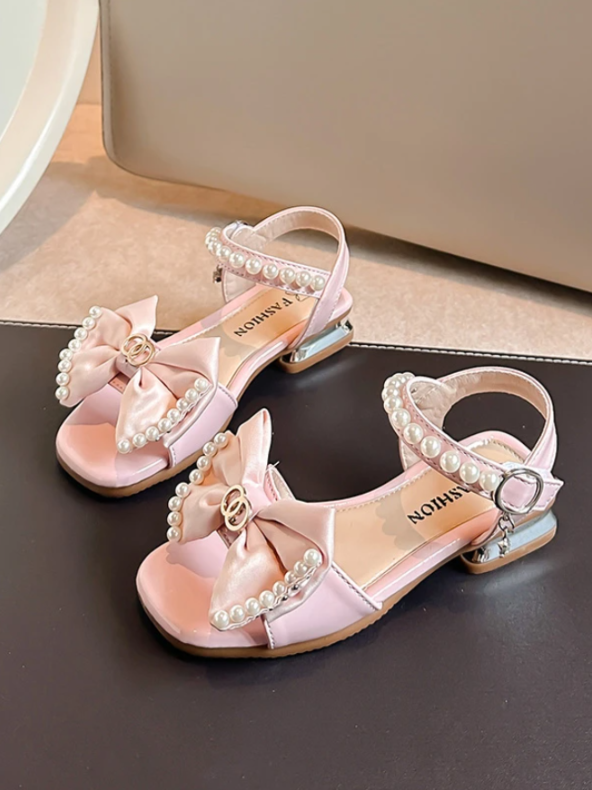 Darling Diva Bow Sandals with Pearls By Liv and Mia