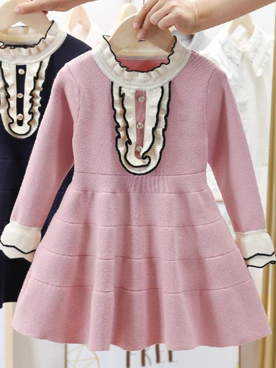 Girls Preppy Chic Clothes | Ruffle Bib Skater Dress | Mia Belle Girls