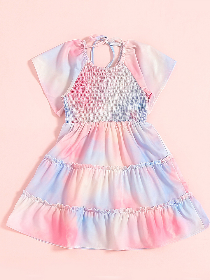 Mia Belle Girls Pastel Tie Dye Smock Dress | Mommy And Me Outfits