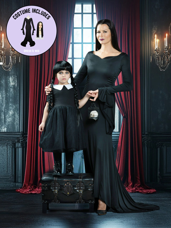 Womens Morticia Spooky Costume Dress