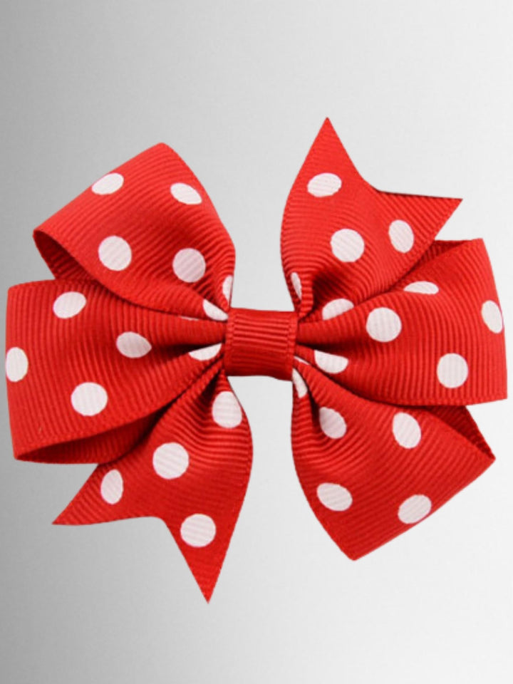 Girls Polka Dot Hair Bow Clip