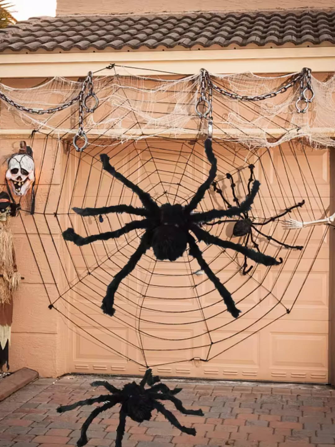 Spooky Black Halloween Spider Web Decoration