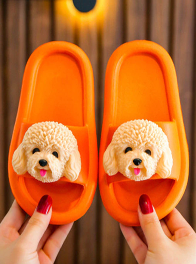 Girls Puppy Love Beach Slides By Liv and Mia - Orange