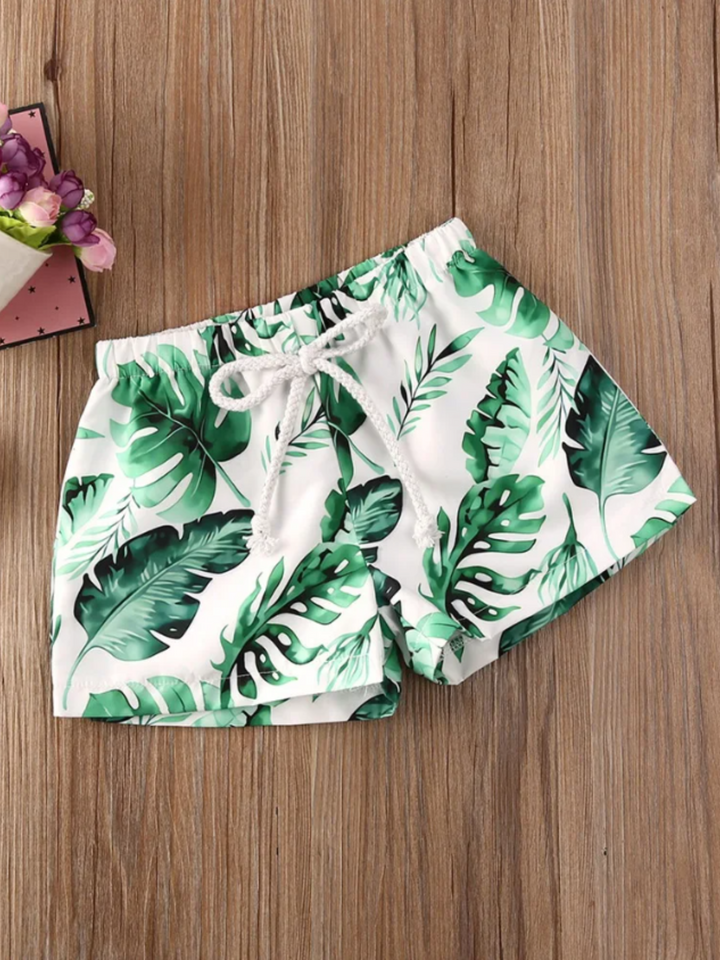 Tropical Print Boys Swim Trunk | Mia Belle Girls Swimwear