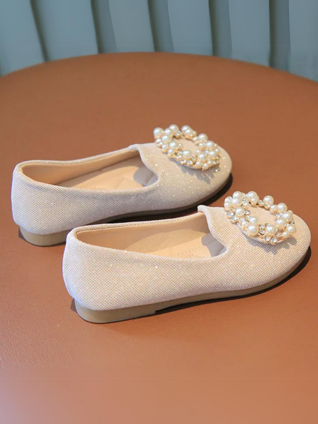 Chic Slip-On Flats with Pearl Detailing by Liv and Mia